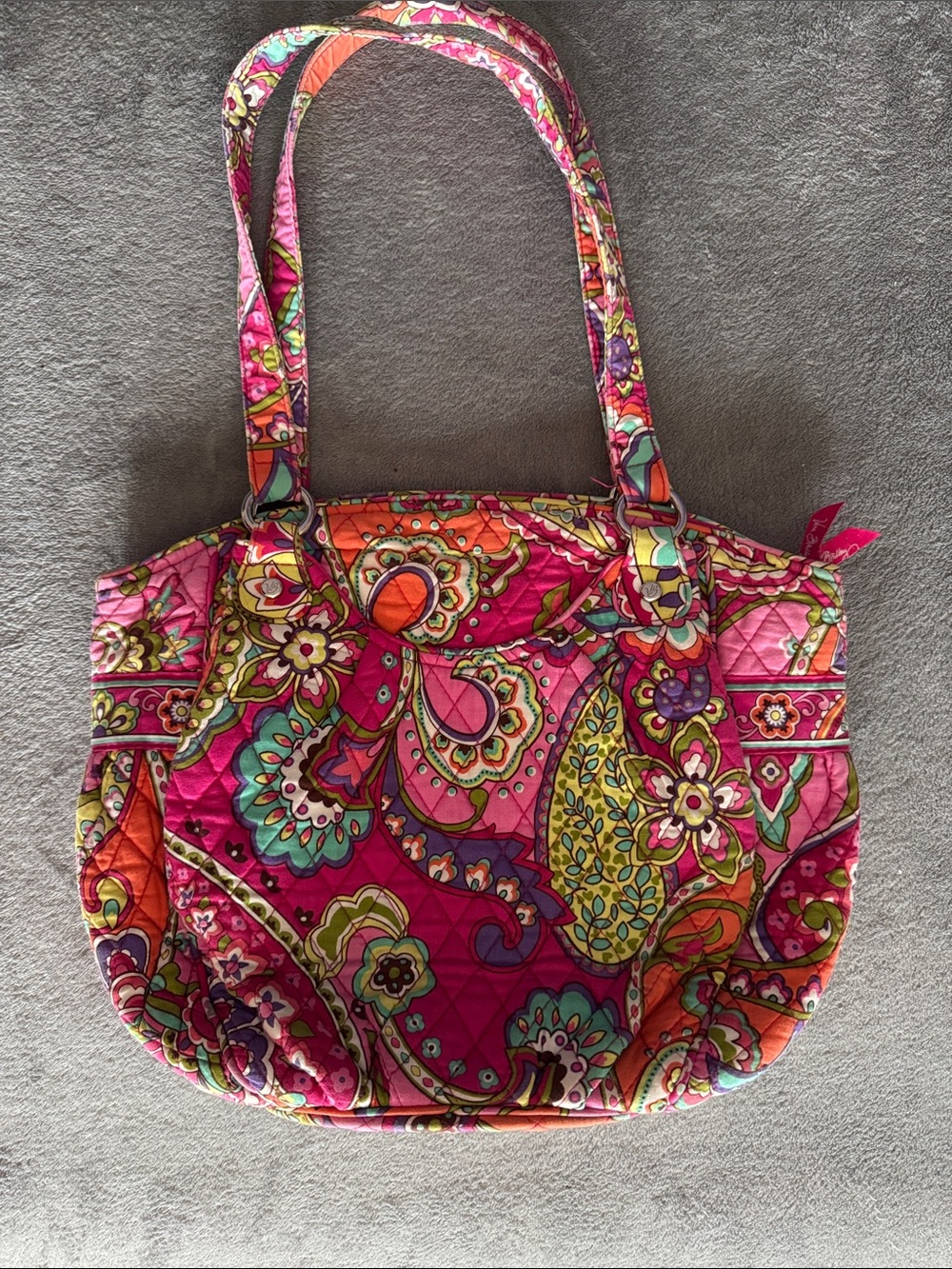 Vera Bradley Pink Multi Paisley Quilted Tote